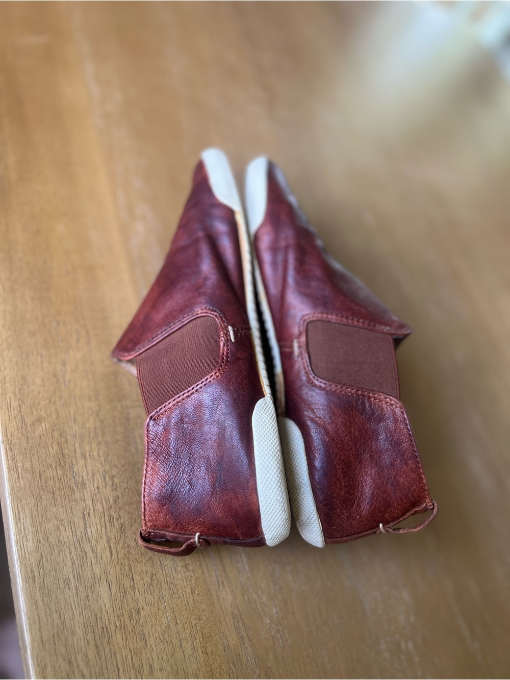 FRYE Melanie Chelsea Leather Slip On Sneaker Bootie Cognac Brown (7) - Picture 6 of 14